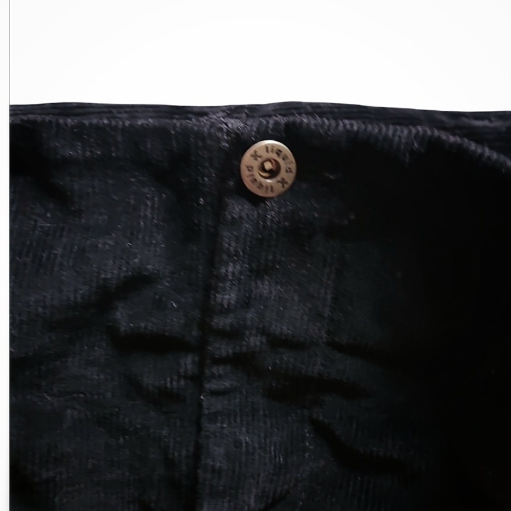 Vintage Black Belted Courderoy Mini Skirt - Picture 2 of 6